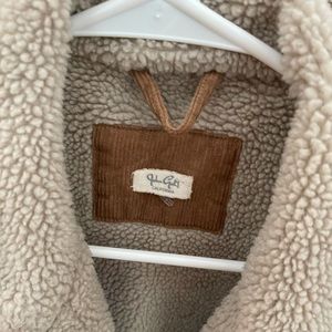 Brown corduroy fuzzy jacket
